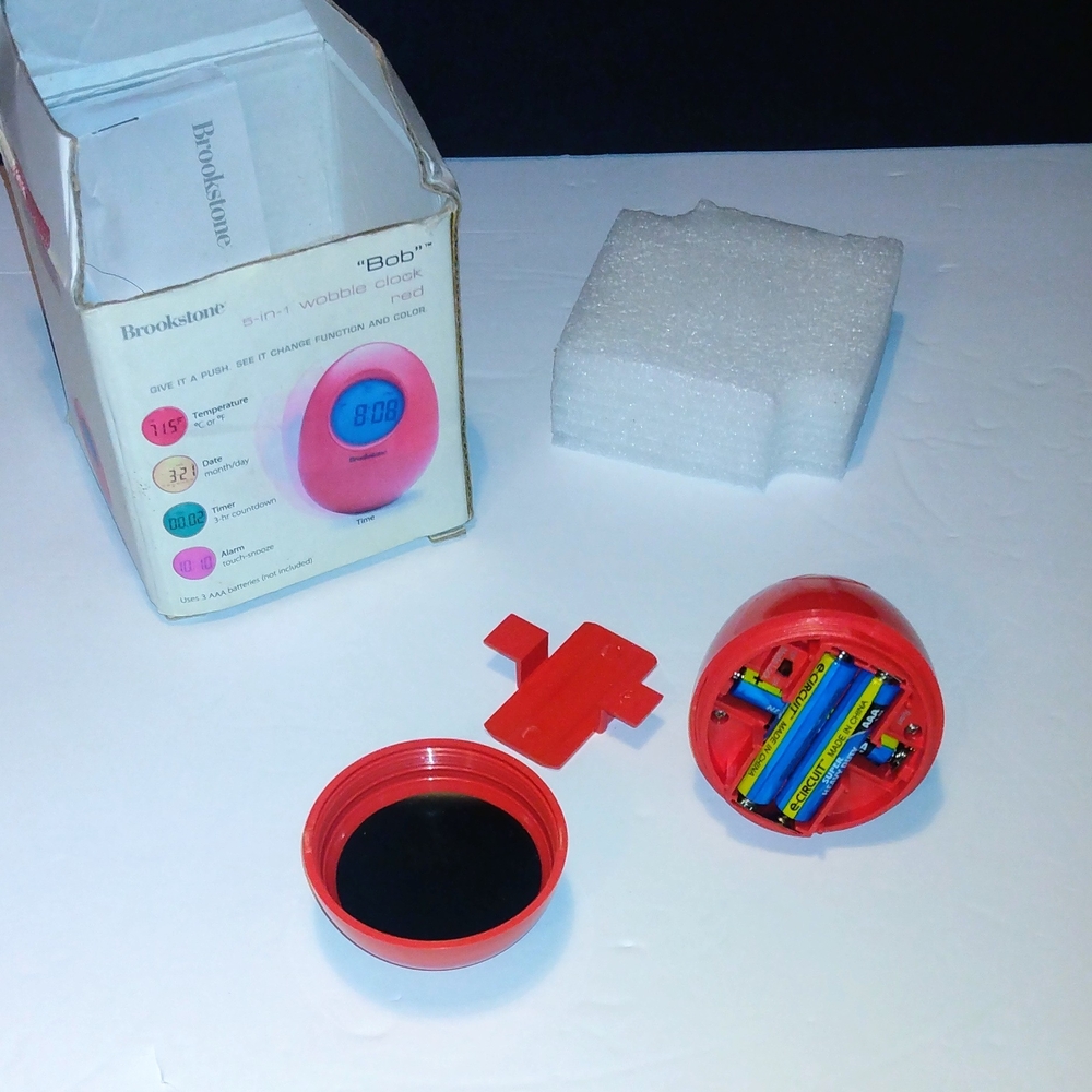 Brookstone BOB Red Wobble Clock